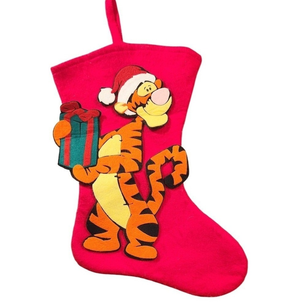 Disney Tigger Christmas Stocking Red Fabric Large Kids Holiday Mantel Decor